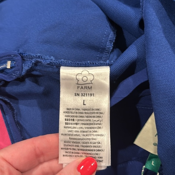 FARM Rio Vibrant Blue Button-Detail Pants - Picture 9 of 12